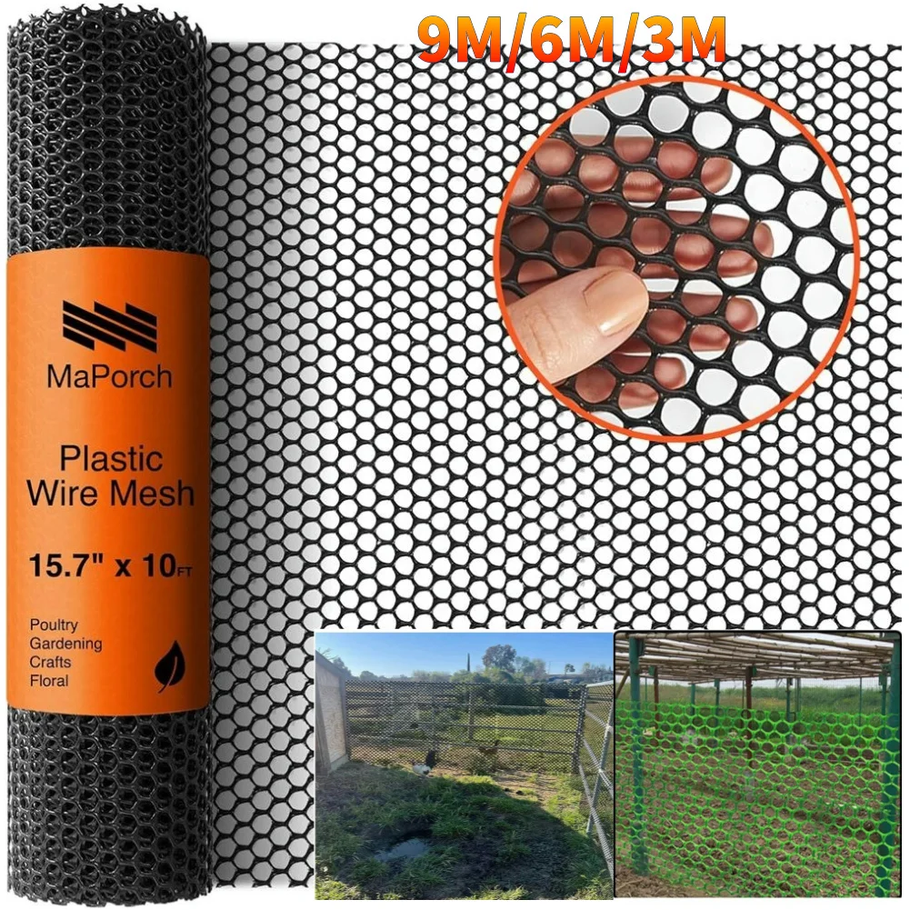 3-1 Rolls Plastic Wire Mesh Fence Chicken Wire Frame Versatile Floral Netting for Poultry Dogs Rabbit Snake Barrier&Gardening