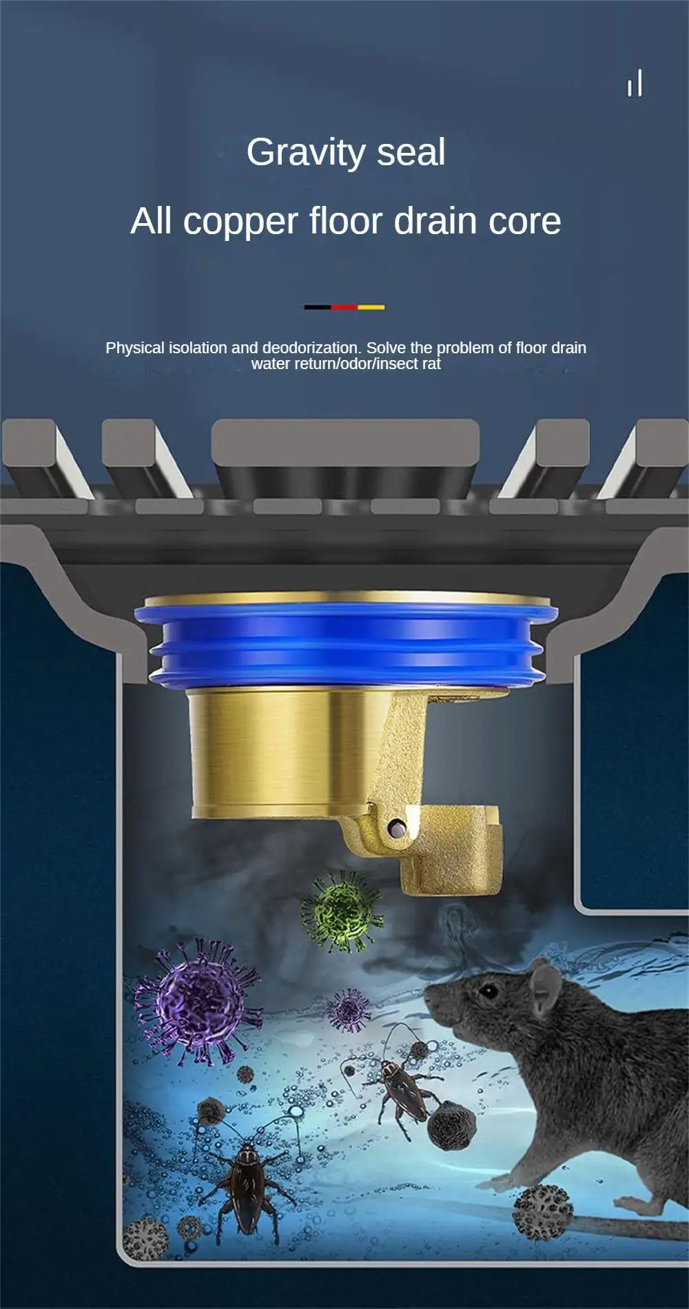 Description Picture 2 of itemOne Way Valve Shower Drainer Insect Prevention Seal Stopper Anti Odor Sewer Strainer Plug Drain Cover Floor Drain