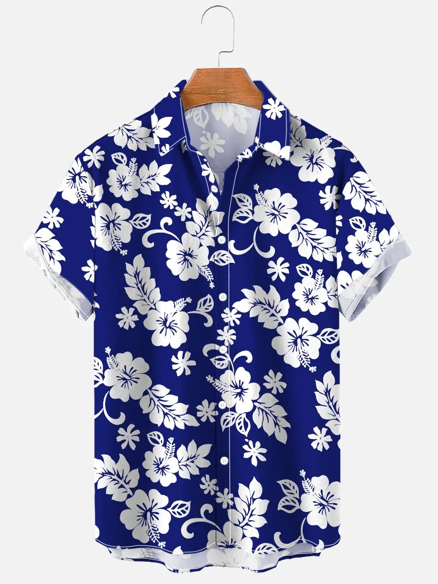 

Fashion men's casual shirt flower series shirt casual street hip-hop elements summer short sleeved refreshing shirt