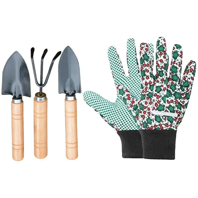 Kertészeti Szerszámkészlet 3Db Kézi Szerszámok Munkakesztyűvel Zamatos Készlet Tartalmazott Ásók Rake Lapát Ajándékokat Férfiak Számára