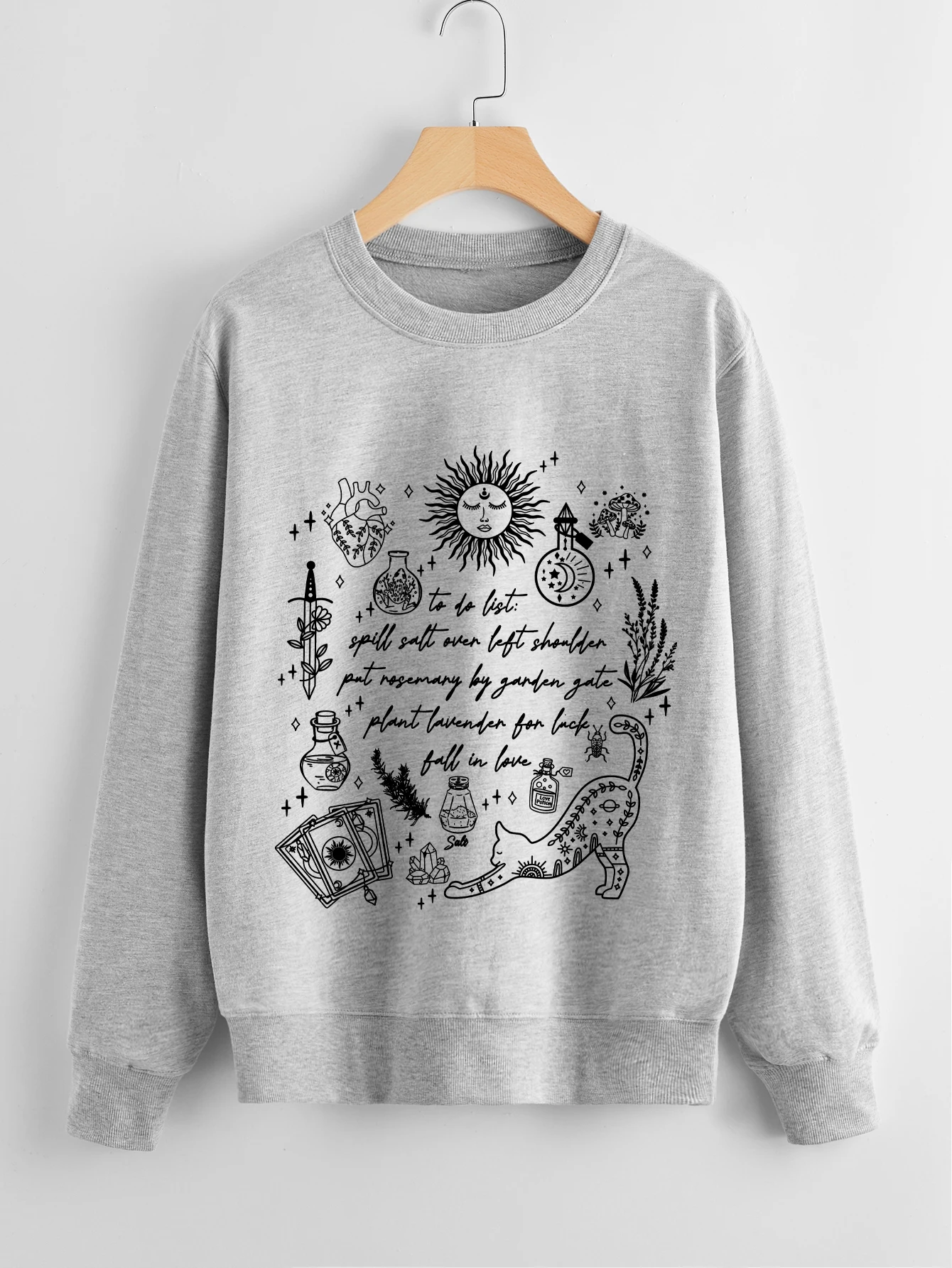 Fall Halloween list Crewneck Sweatshirt