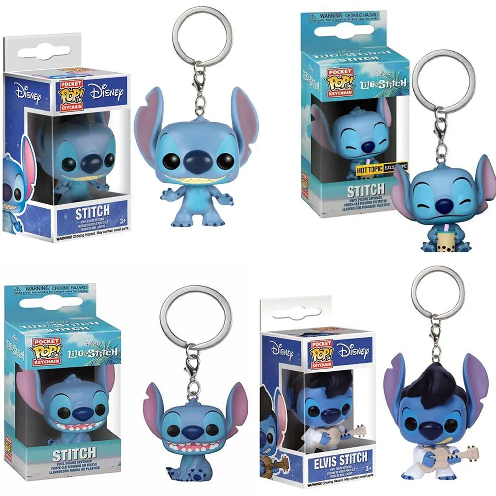 Funko Pop Disney Pocket Keychain Lilo Stitch Elvis Stitch Summer Stitch  Vinyl Dolls Figure Model Toys For Children Birthday Gift - Action Figures -  AliExpress