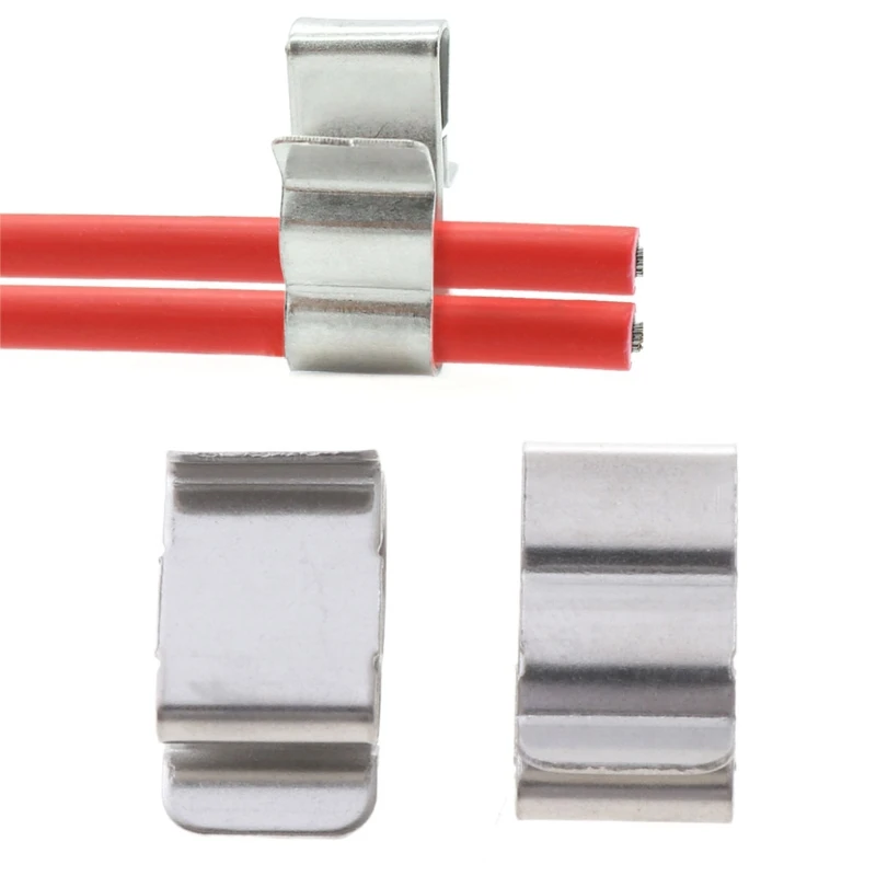 50Pcs 2x6mm Stainless Steel Solar PV Cable Clips For System Mounting Installation