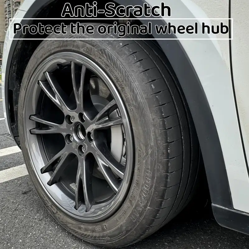 Wheel Hub Covers Wheel Hub Caps 4PCS For Tesla Model Y 19 Inch Rim Wheel Hub Protection Patch Protector Hubcaps Parts Automobile Cover Cap Accessories