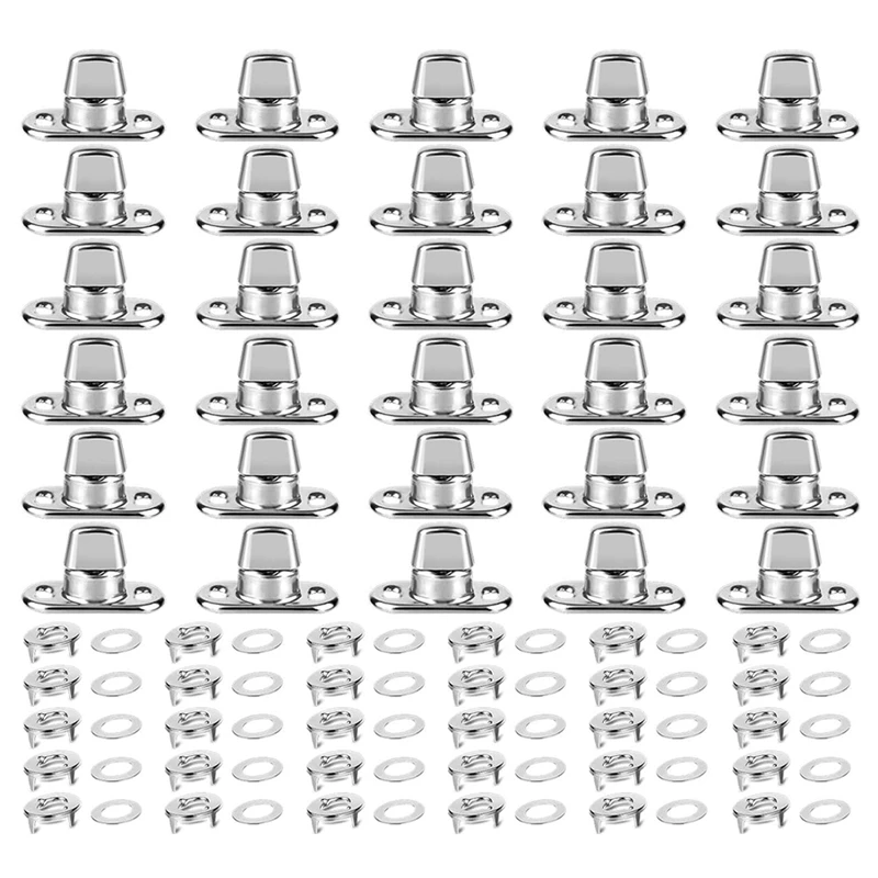 

30 Piece Set Grade Twist Lock Fasteners Turn Button Eyelet , Mounting Screws For Canvas Marine Fastener