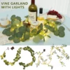 Lighted Olive Garland with Timer 5.9ft 100 LED Battery Operated Artificial Vine Light Leaf Garland Vine String Light Wall Party 1