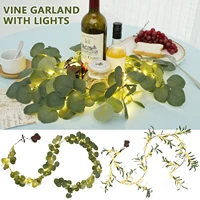 Lighted Olive Garland with Timer 5.9ft 100 LED Battery Operated Artificial Vine Light Leaf Garland Vine String Light Wall Party 1