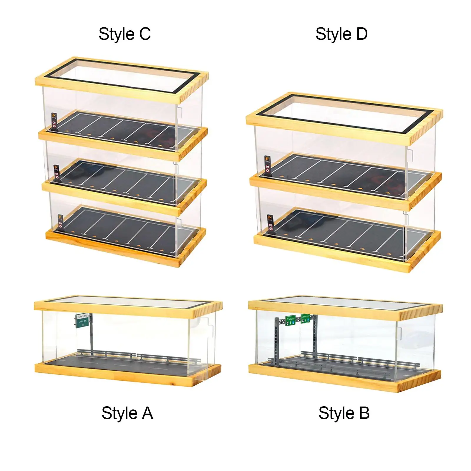 Mini Vehicle Garage Display Stand - Acrylic Showcase for 1:64 Scale Models