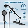 Shower Head,10 Inch Rain Shower Head with Handheld Spray Combo,3 Handheld Water Spray with 60 Inch Long Shower Hose (Sliver) 3