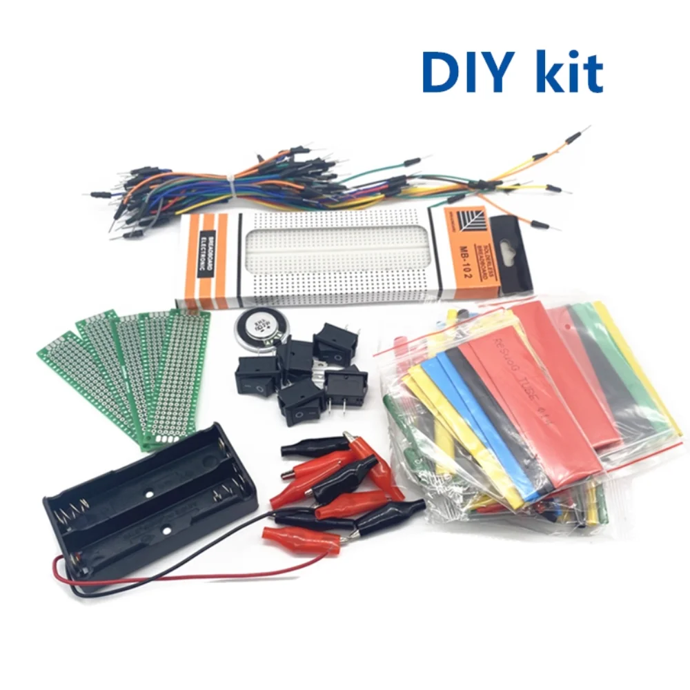 DIY Electronics Components Kit Assortment Resistors LED Capacitors PCB