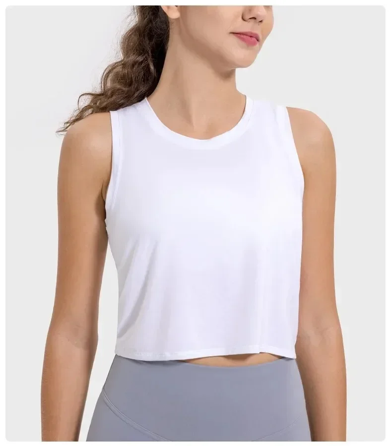 Lemon Arrival Women's Yoga Top Summer Thin Breathable Yoga Vest Short Hollow Tie Strap Sleeveless Sports Top Female