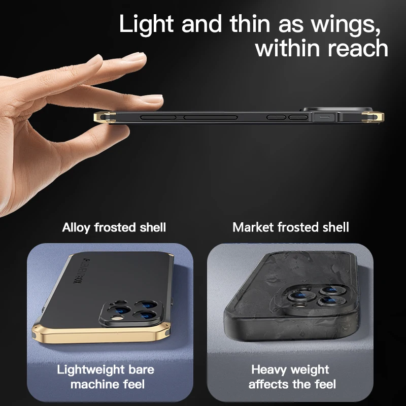 Aluminum Metal Shockproof Case For iPhone 15 14 13 12 Pro Max Armor Back Cover XS MAX XR 6 7 8 Plus X