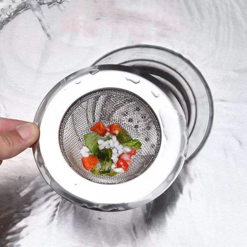 Filtro di scarico da cucina, in acciaio inox, grande piccolo, 2 pezzi, set da 2 pezzi (5,2 cm