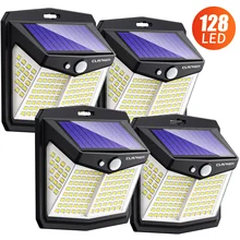 

Claoner 128LED 1/2/4/6/8pcs Solar Motion Sensor Lights Outdoor Wireless Ip65 Waterproof Security Street Lamps For Yard