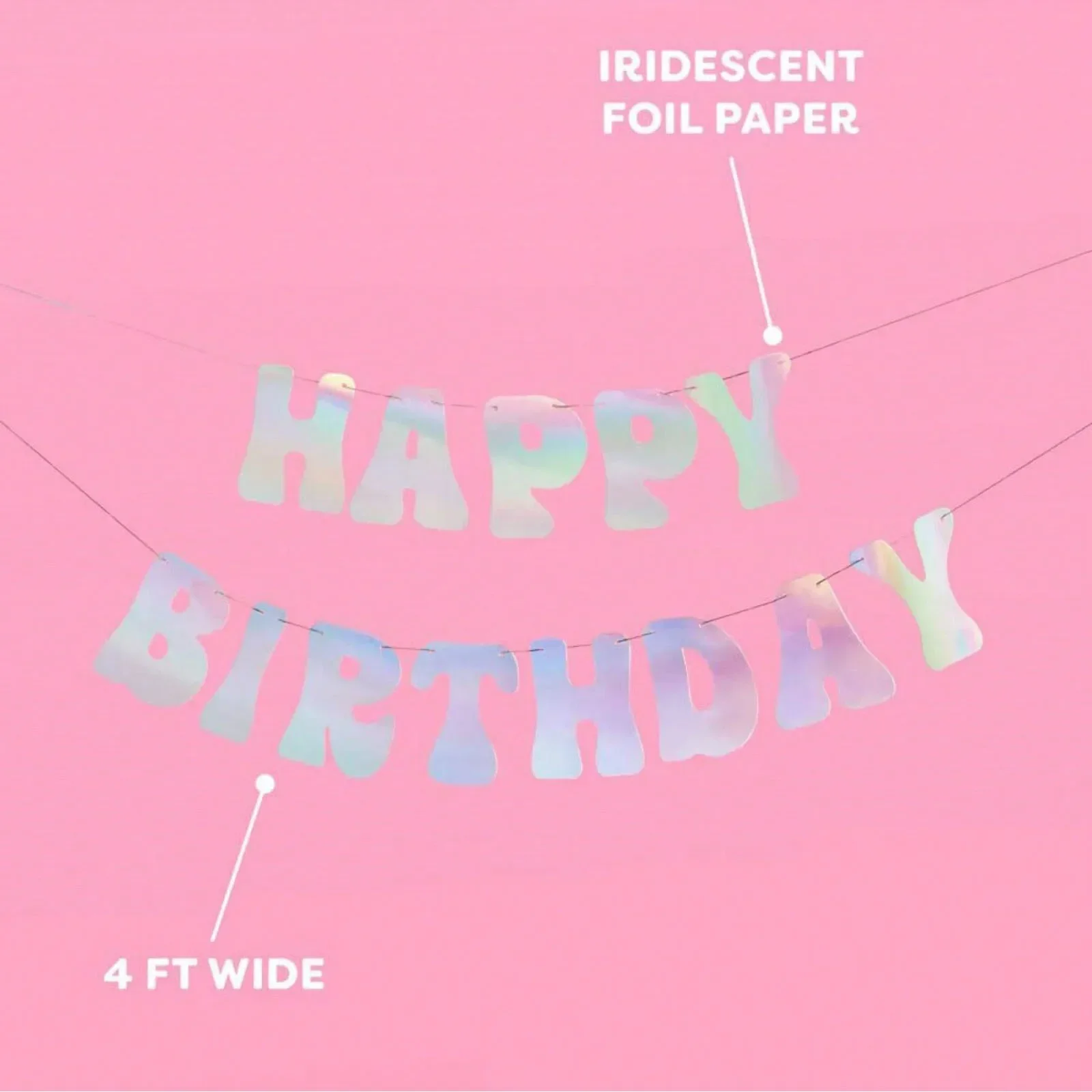 Happy Birthday Banner Party Decorations Birthday Banner Iridescent Silver Happy Birthday Letters Banner Sign Bday Hanging Backdrop