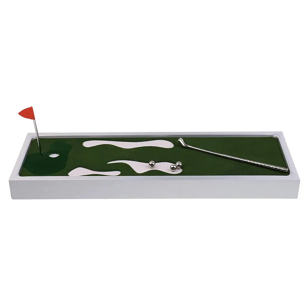 Mini Novelty Table Top Golf Game with Putter Ball Flag Set Toy Gift Desk Golf Game for Funny Kids Family Pub Club Supplies