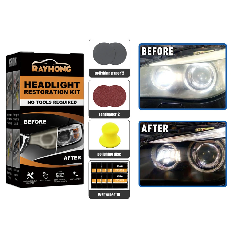 

Headlight Restoration Agent Car Headlight Polishing Oxygen Dioxide Removal Lens Restoration UV Headlight Coating Agent