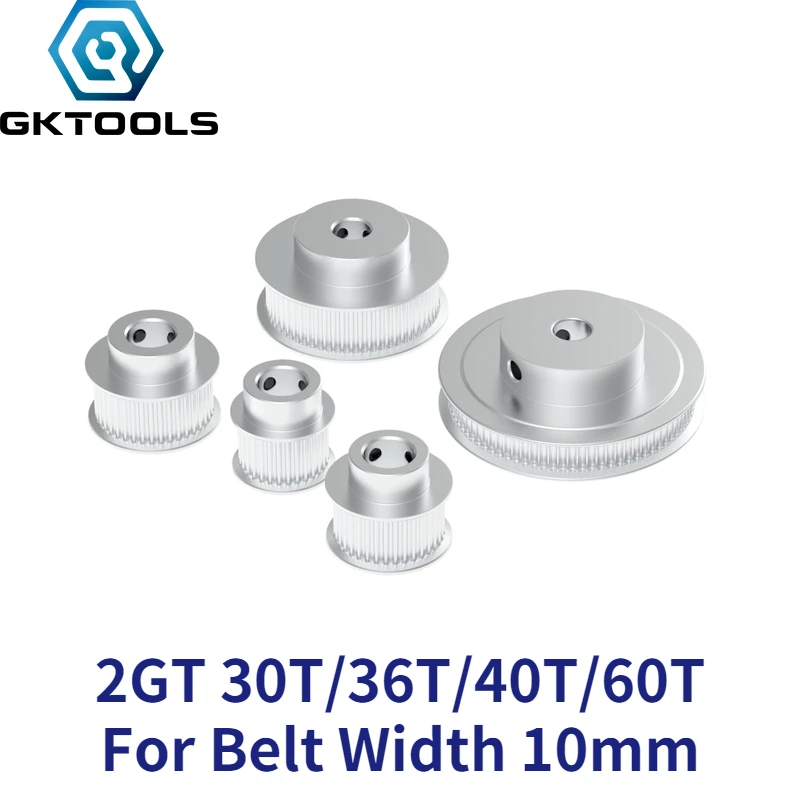 GT2 2GT Timing Pulley 30 36 40 60 80 Teeth Wheel Bore 5mm 8mm Aluminum Gear Teeth Width 10mm 3D Printer Parts Accessories