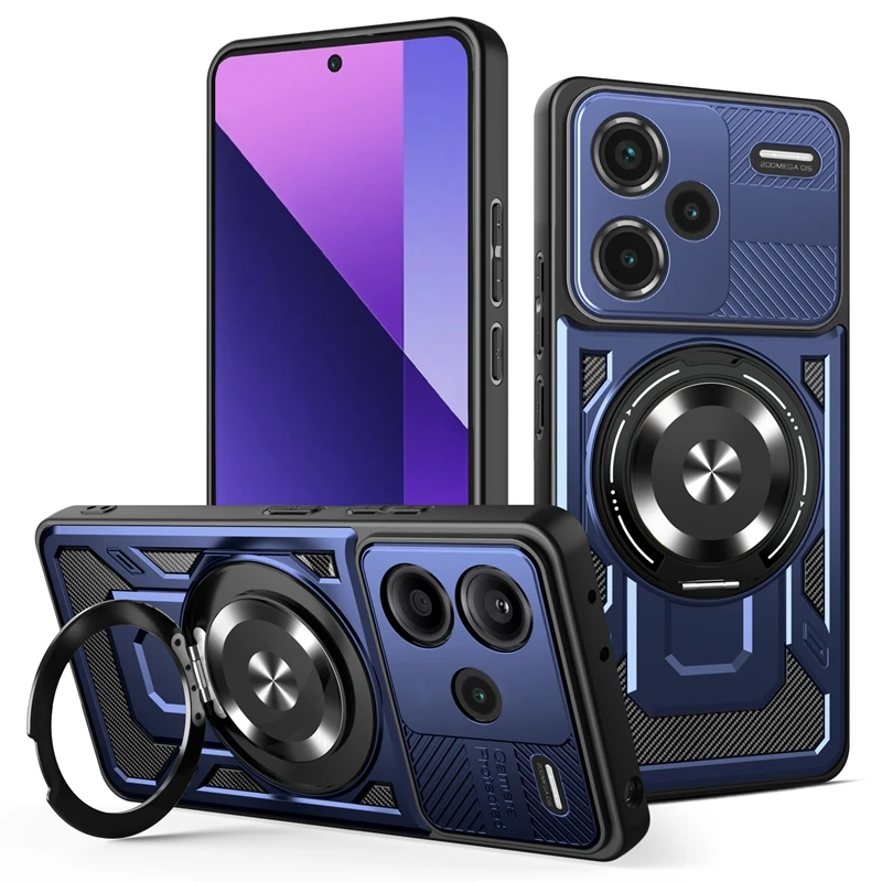 Magnetic Ring Holder Armor Shockproof Case with Magsafe Wireless Charging Cover