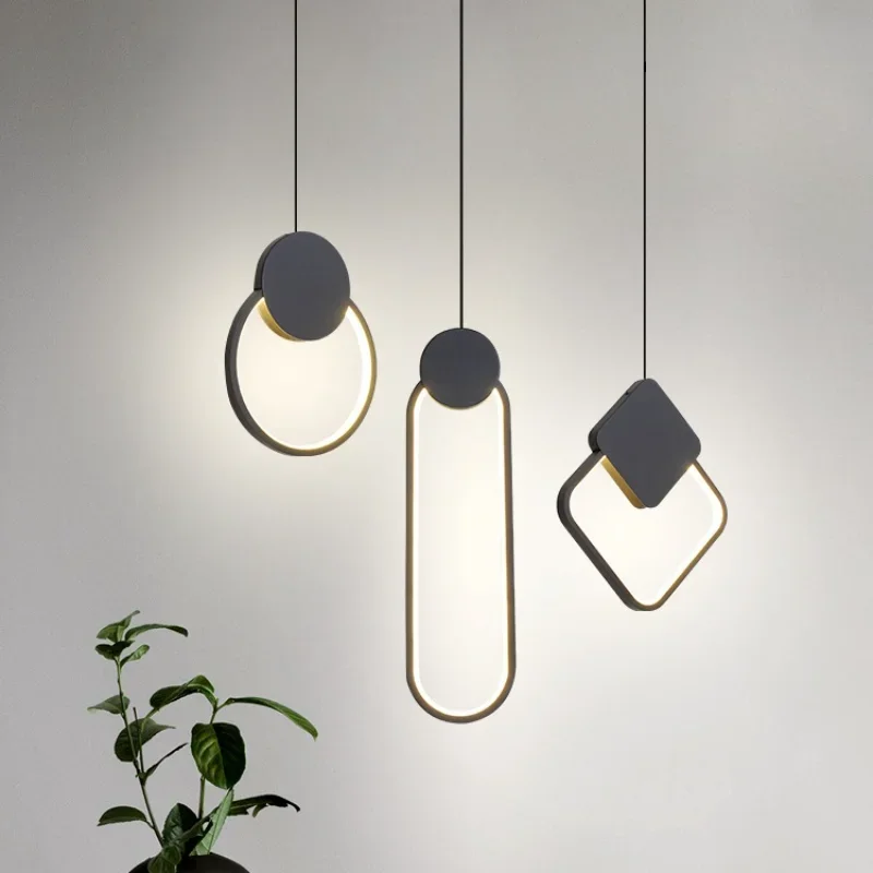 Modern LED Circle Pendant Light for Bedside Bedroom Living Dining Room Study Hanging Lamp Indoor Decoration pendant lights,pendant lamp,chandelier lighting,vintage pendant lights