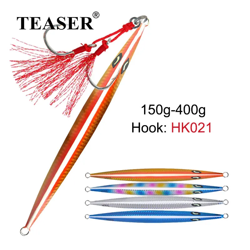 Teaser 150G 200G 250G 300G 400G Sea-Bream Vertical Fast Sinking Traina Spigola Metal Fishing Lure Zeeck Artificial Glow Bait
