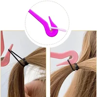 4 pièces outil de tressage français boucle coiffure bandes de cheveux élastiques queue de Rat peigne femmes filles coiffure tresses outil boucle cadeaux 6