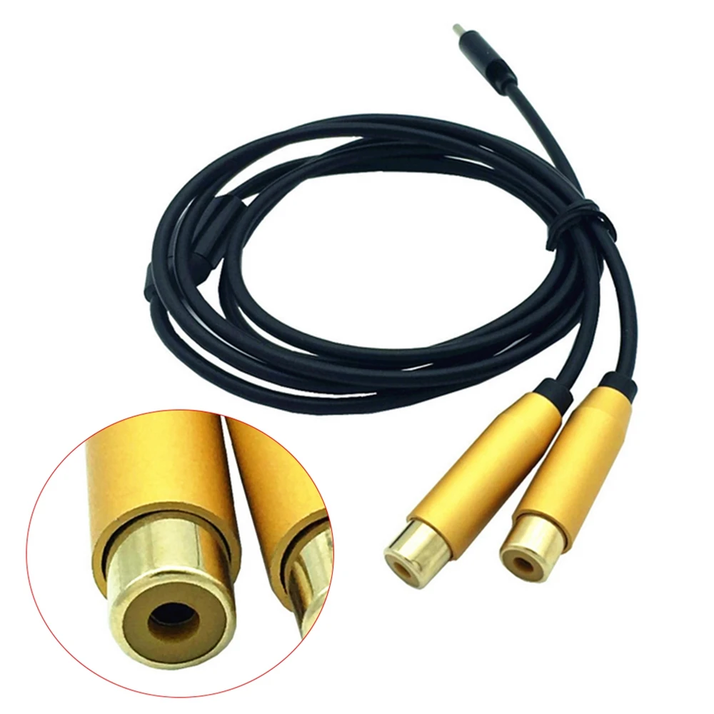 Dual Rca Female To Type-C Usb C Signal Video Av Audio Cable Connector Lead Cord