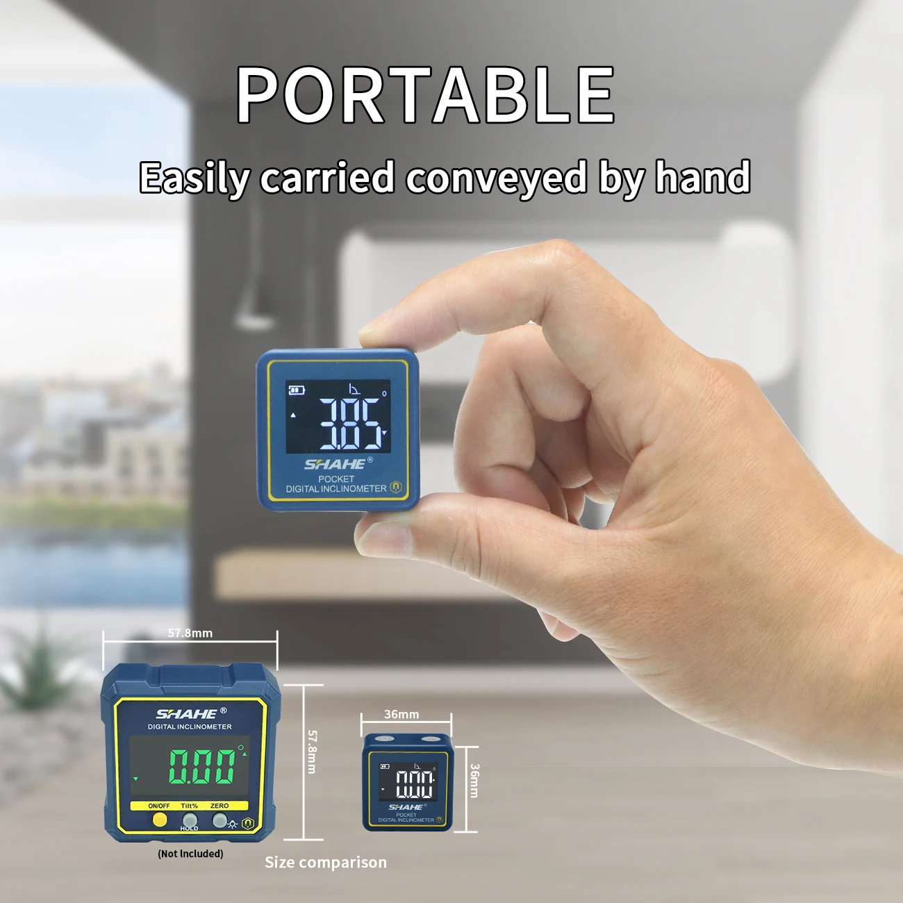 Digital Angle Protractor SHAHE Portable Electronics Digital Level Protractor Inclinometer Mini Digital Meter Measurement Angle Leveling Tool