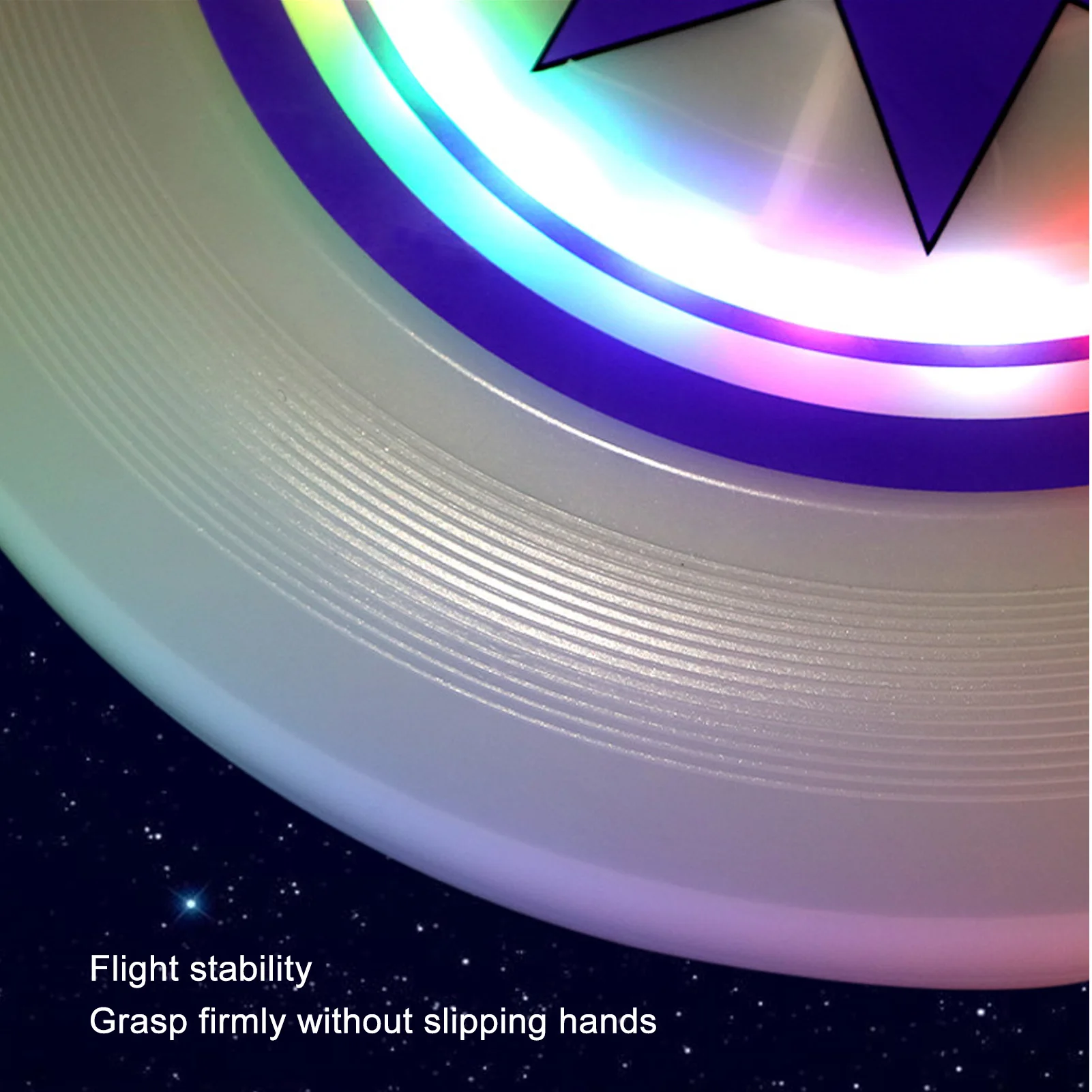Flying Disc RGB LED Stepless Dimmable Timing 8 Dazzling Color Single Color Modes for Outdoor Playing