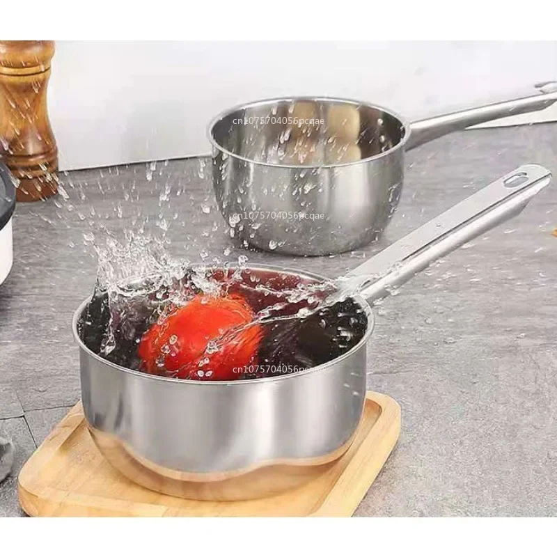 1PC Stainless Steel Pan Pot Thickening Non-stick Suop Pan with Handle Milk Pot Hot Household Cooking Tools Kitchen Utensils
