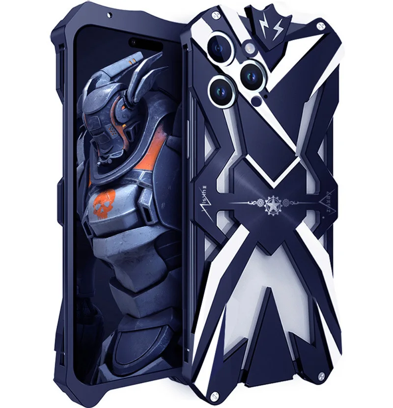 

Мощный противоударный металлический бронированный ударопрочный чехол для Apple iphone 15 PLus 15 Pro Max, алюминиевые Чехлы, бампер, оболочка