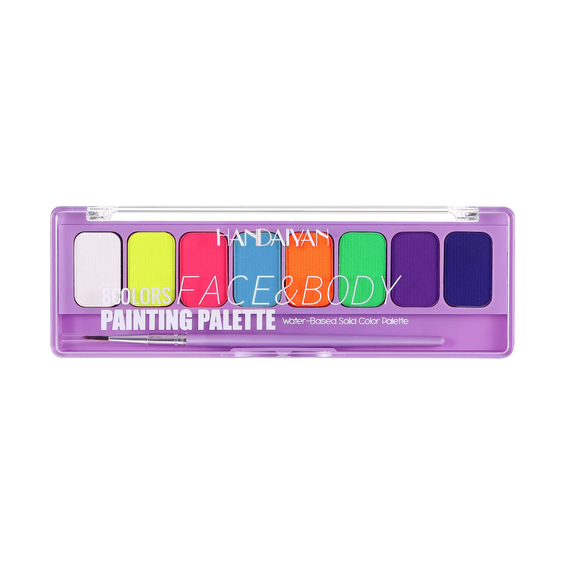 Palette di 8 Colori per Trucco Viso e Corpo, Vernice Fluorescente Solubile in Acqua, Cosmetici UV per Feste di Halloween, Trucco per Travestimenti - immagine 4