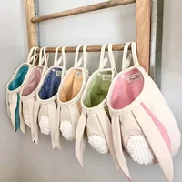 Easter Bunny Ears Gift Storage Organizer Large Capacity Basket Fabric Hanging Easter Cute Storage Basket Home Decor Supplies 1