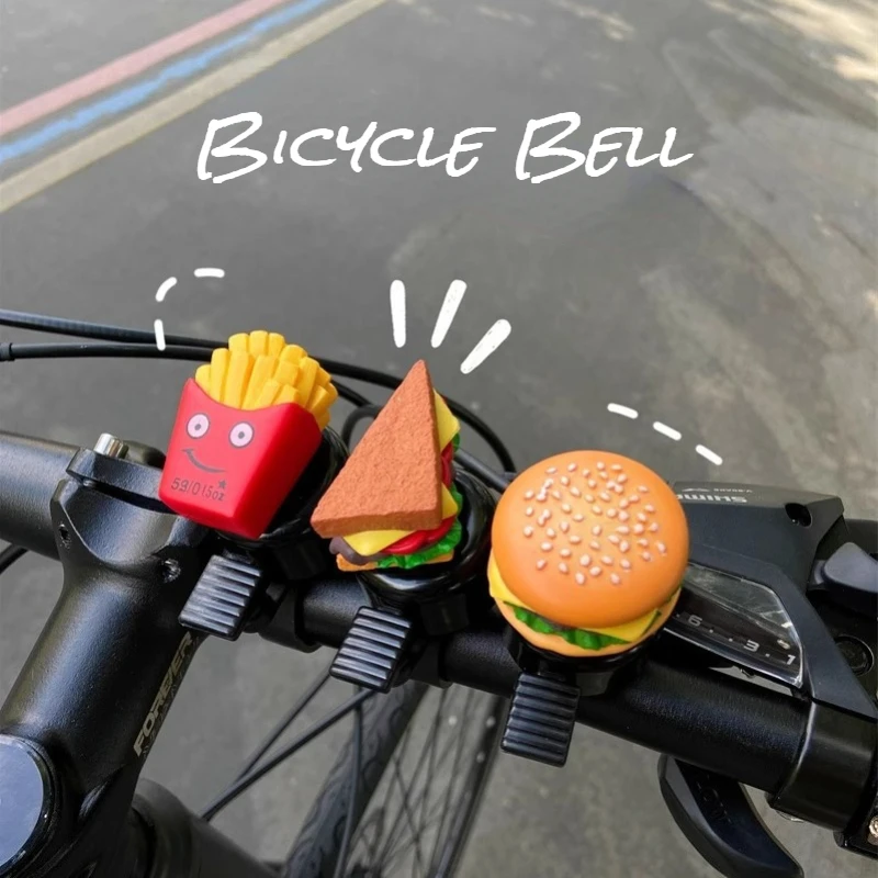 1PC Hamburg Cartoon Bicycle Bell Super Ring Children's Mountain Bike Bell Scooter Bell Bicycle Decoration Bicycle Accessories