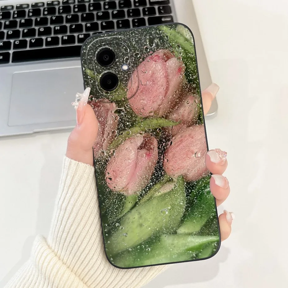 Beautiful Floral Phone Case - Soft Silicone Shockproof Cover with Bumpers
