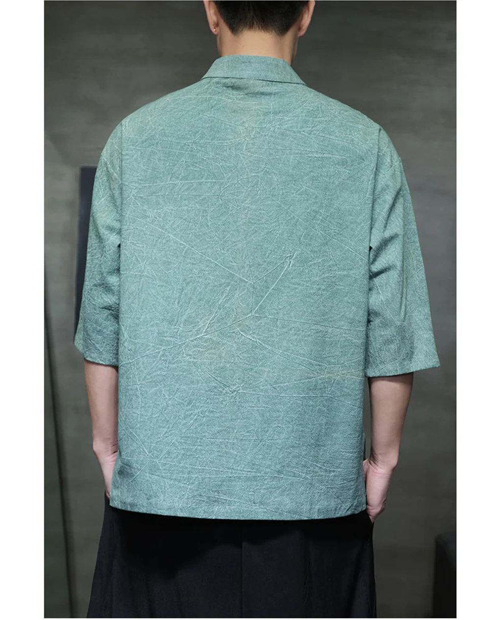 Men New Disc Buckle Cotton Linen Hanfu Tops Chinese Style Plus Size Fashion Casual T-shirt Male Loose Breathable Pullover
