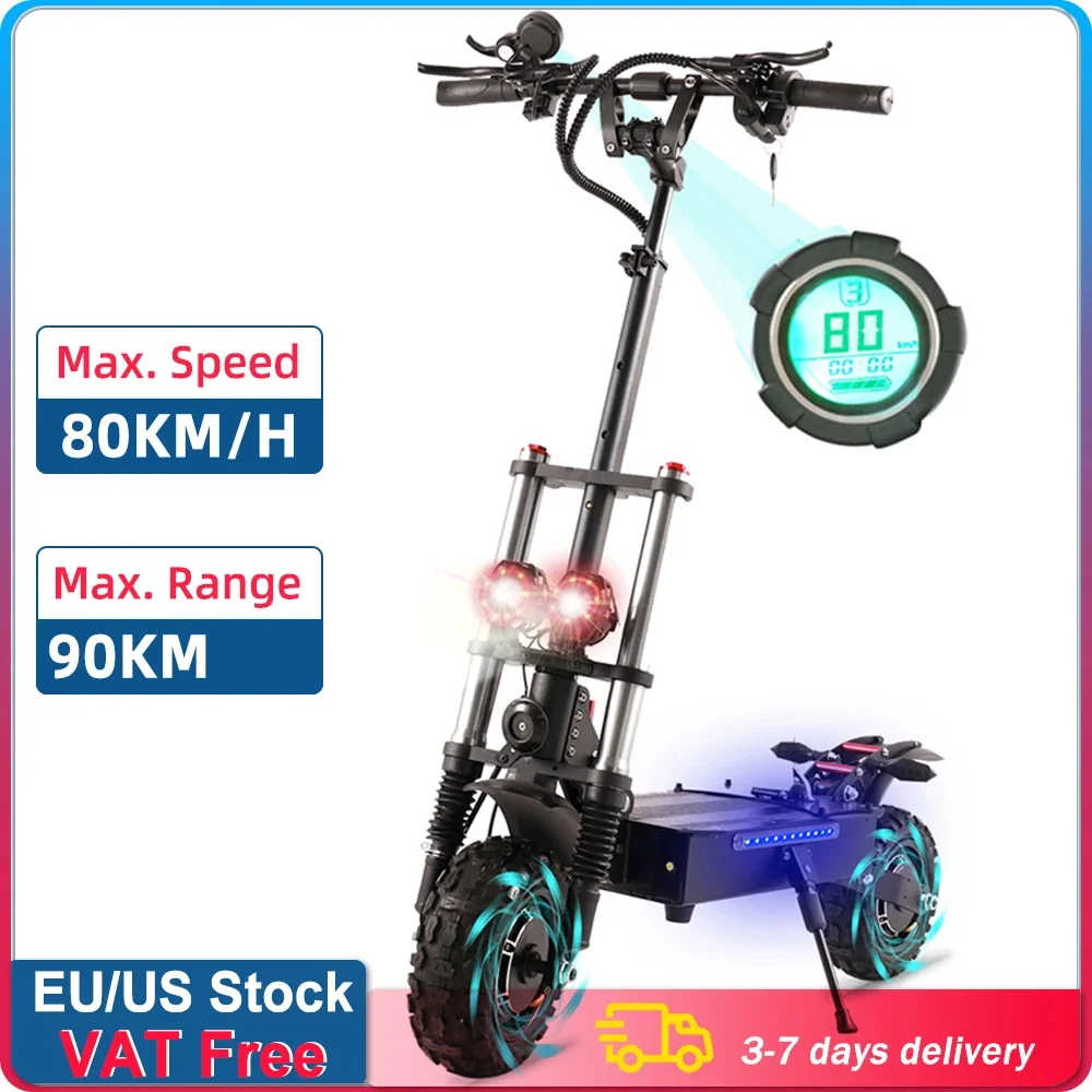 Upgraded11inch6000Wwattoffroadtyreelectricscooter100kmrange