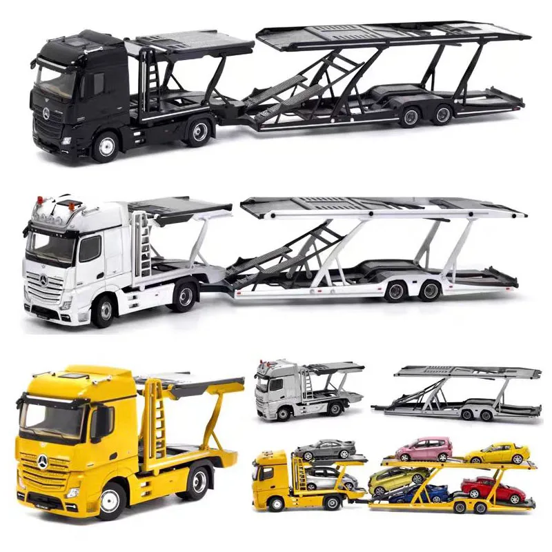 ベンツアクトロスダブルデッカーカートレーラー,lhdダイキャストモデル