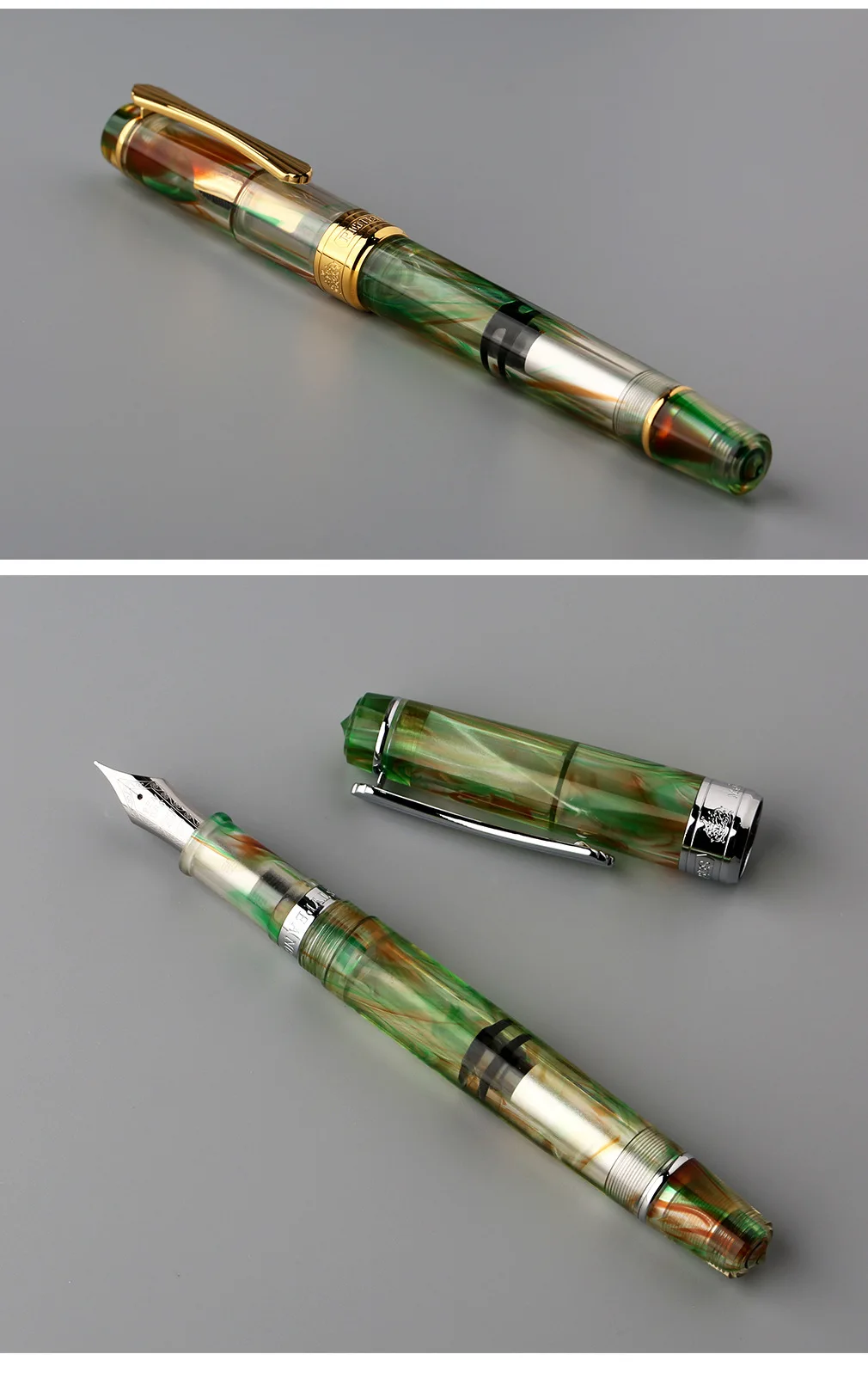 PENBBS 556 Piston Fountain Pen - Large Capacity Transparent Acrylic Ink-absorbing Nib Pen