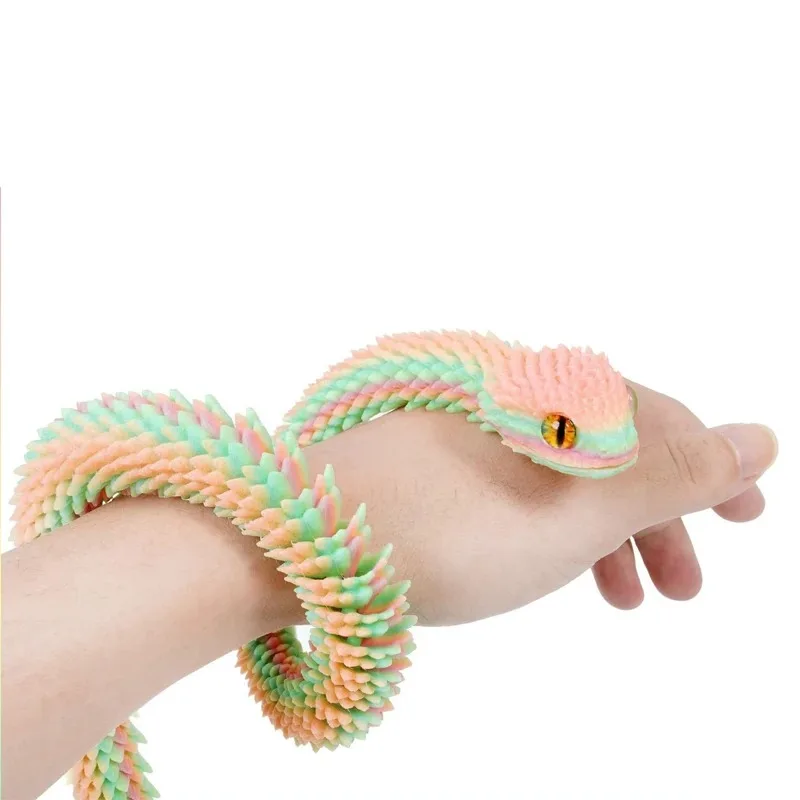 Realistic 3d Printed Movable Snake Figurine Desk Ornament Gift_voghion.com