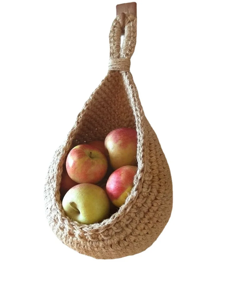 Basket Natural Wicker Woven Fruit Basket Kitchen Table Wal Hanging Wall