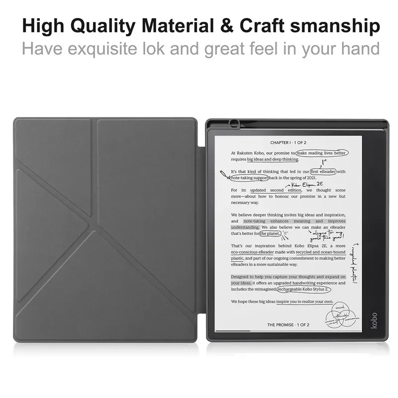 Smart eBook Case with Pencil Holder and Multi-Folding Stand