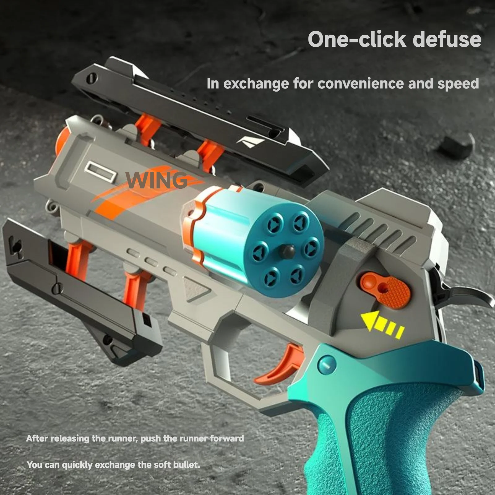 Burst Mech revolver Soft bullet gun can fire toy gun Boy outdoor interactive eating chicken pistol model machinery 2