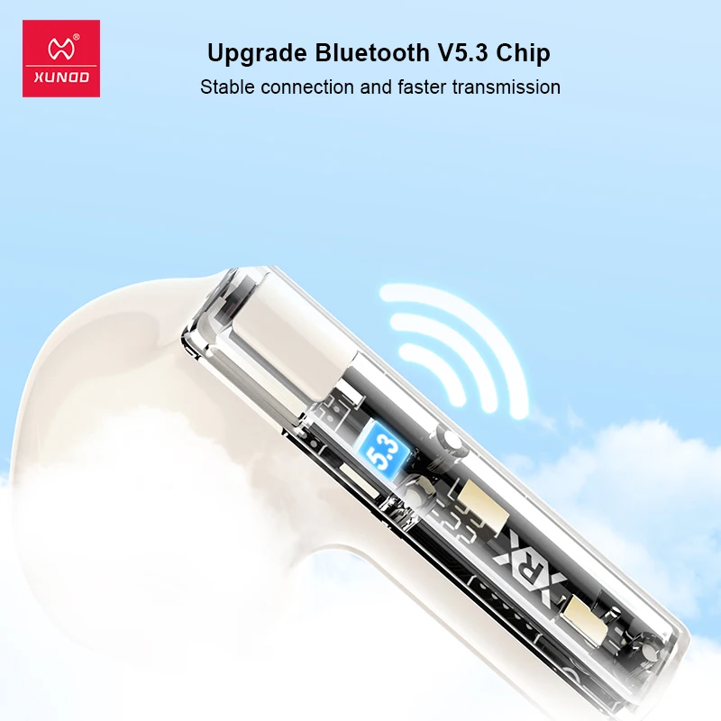 Xundd Tws Transparante Oortelefoon Bluetooth 5 3 Draadloze Hoofdtelefoon Met Lanyard Hangende Nek Mode Oordopjes Hifi.jpg