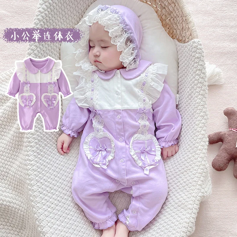 

newborn Bodysuits One-Pieces spring autumn cotton baby long sleeved jumpsuit for girls and babies