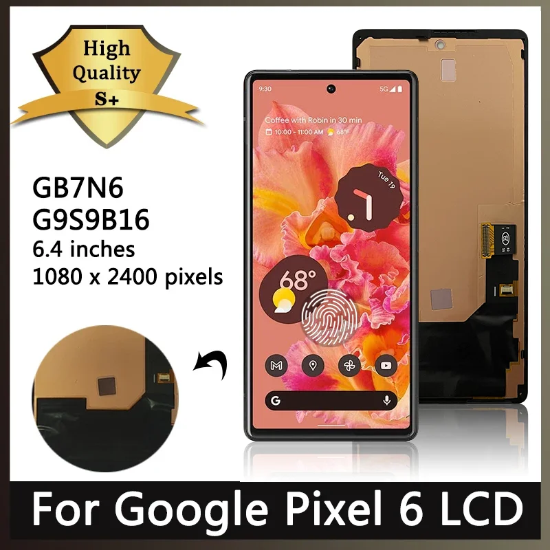 交換用タッチスクリーンLCDパネル,小型フレーム,Google Pixel 6