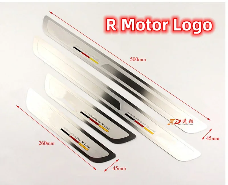 3D Etching 304 Stainless Steel Door Sill Plate For VW GOLF 6 7 7.5 8 GTI Passat Polo Touran R-line Jettat T-roc
