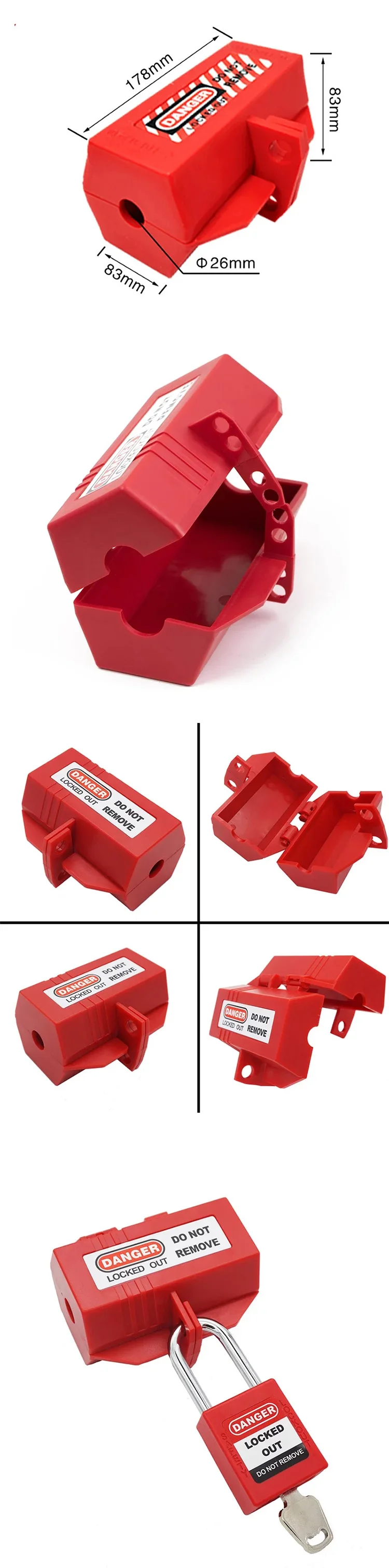 Steckerschloss für Lockout Tagout Safety Lock Out Box Industrial Grade Electrical Secure Plug Power Cord Tag Out Lock Household – Detail 2