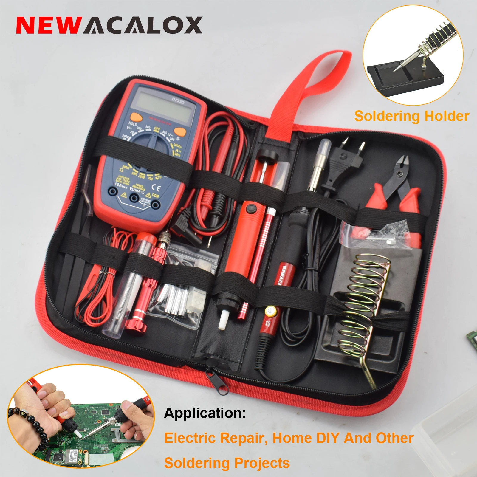 Newacalox Electronics Soldering Iron Kit 60w Soldering Gun With Adjustable Temperature