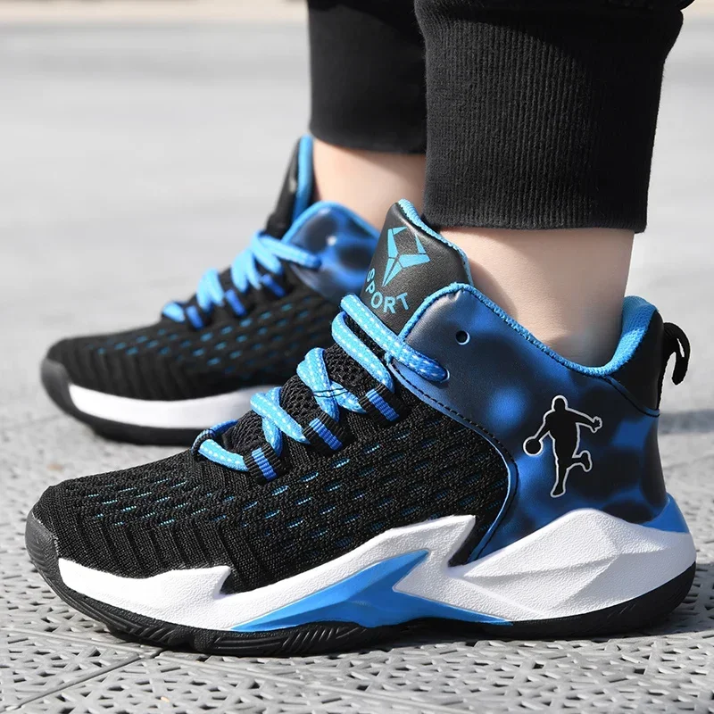 Boys Brand Mesh Basketball Shoes 8 Kids Sneakers Thick Sole Non-slip Children Sports Shoes Child Boy Basket Trainer Girls